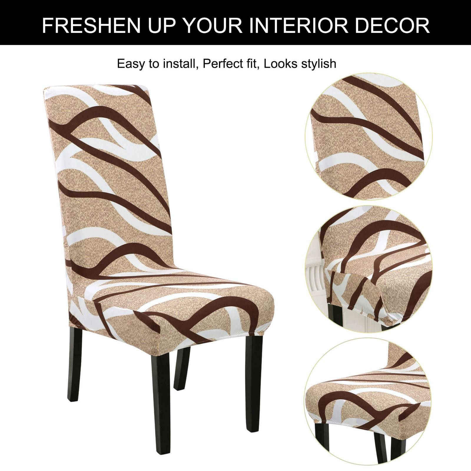 Dining Chair Cover Stretch Stool Slipcover Chair Protector (M,String Pattern)