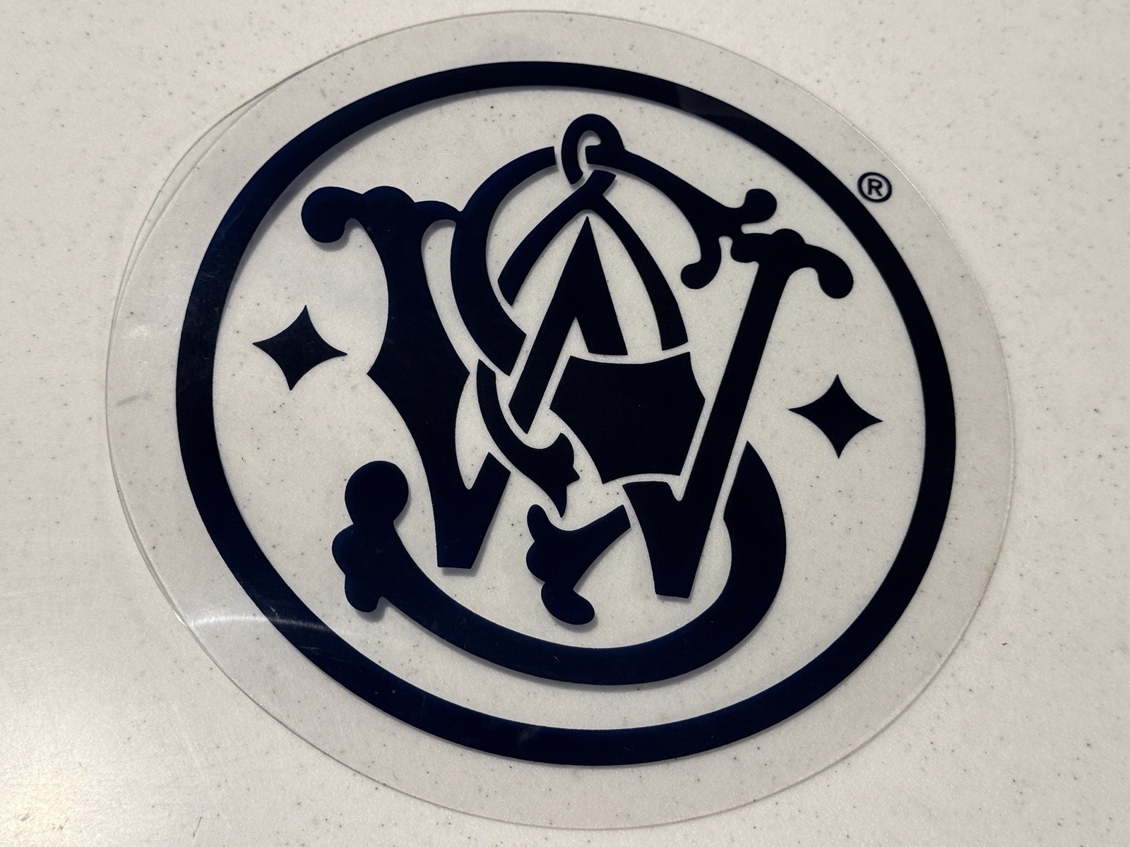 S&W Smith & Wesson Logo Clear and Blue Counter Mat