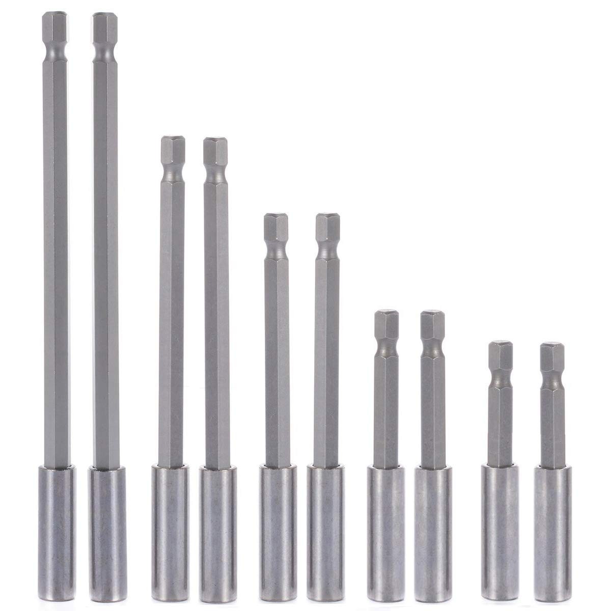 10Pieces Magnetic Bit Holder Extension, 1/4 inch Hex Shank Heavy Duty Quick R...
