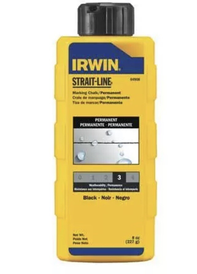 IRWIN 64908 PERMANENT MARKING CHALK 8OZ - BLACK Qty-1 Free Same Day Shipping!