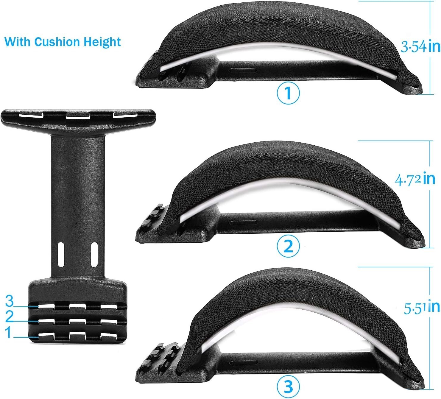 Multi-Level Back Stretcher Device, Lumbar Back Stretching Device, Memory Foam