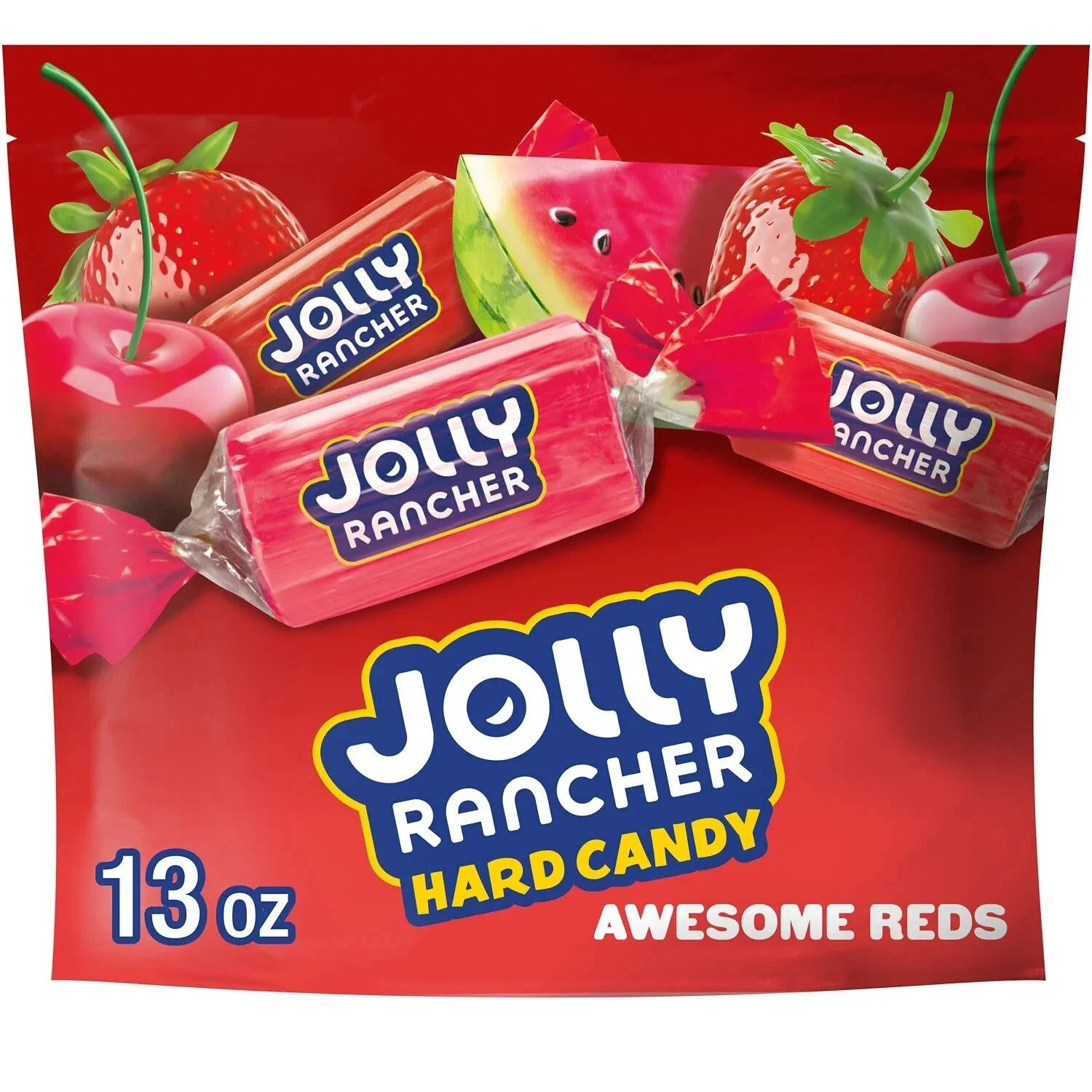 Jolly Rancher "AWESOME REDS" 4 Huge Fruit Flavored Hard Candy QUANTITY: {1} Bag