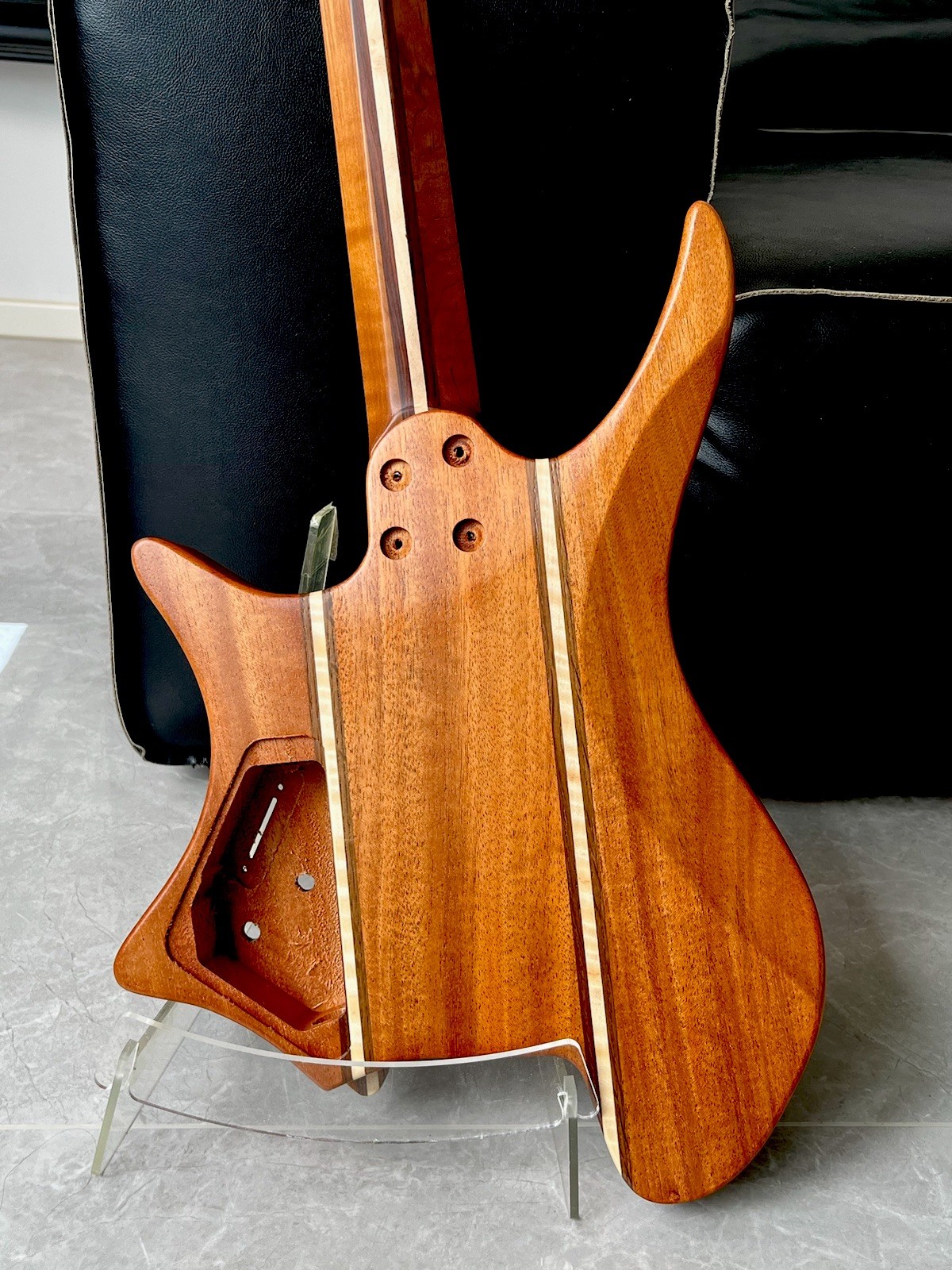 AAAAAHeadless Electric Guitar Body Neck Kit Modern Superstrat Satin Finish Build