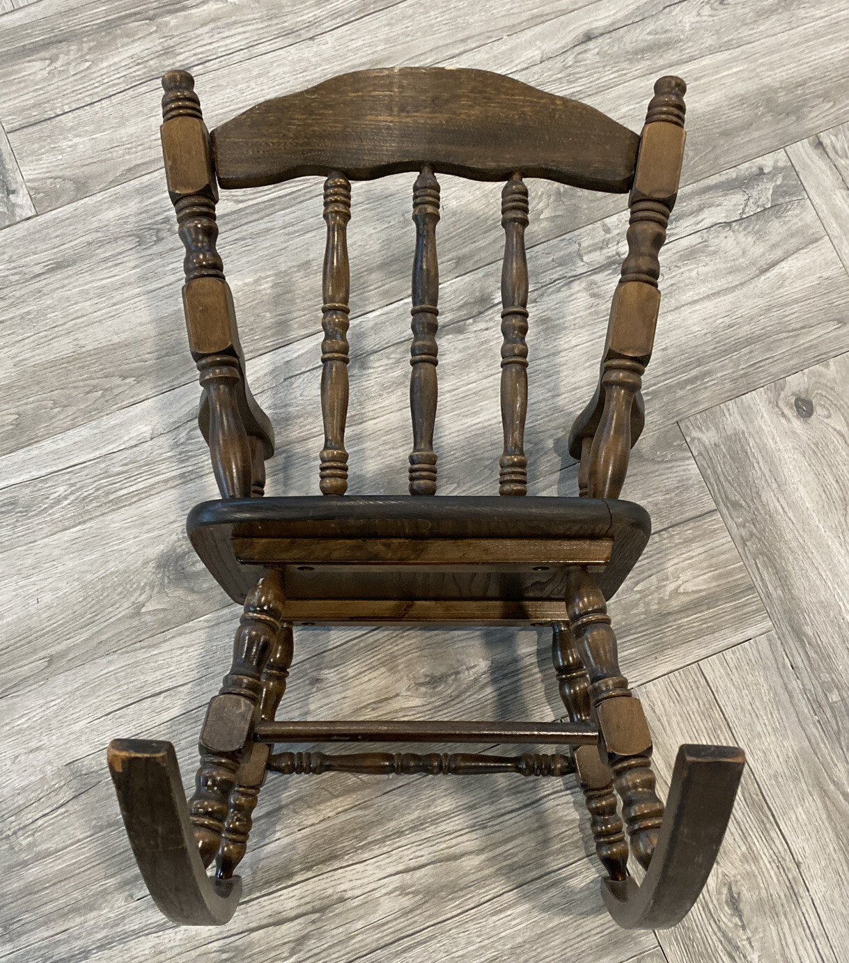 Vintage Wooden Child's Rocking Chair 1970's 25" H 16" W 22" Rockers