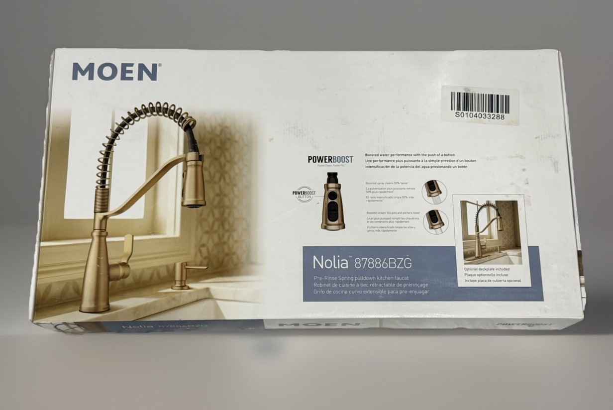 Moen Nolia Single Handle PreRinse Spring Pulldown Sprayer Bronzed Gold 878886BZG