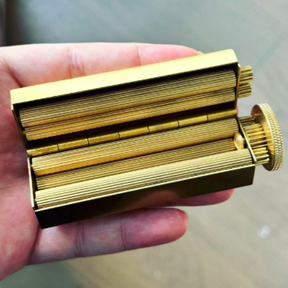 Manual Cigarette Roller Tobacco Rolling Machine Solid Brass for Smoker Gifts