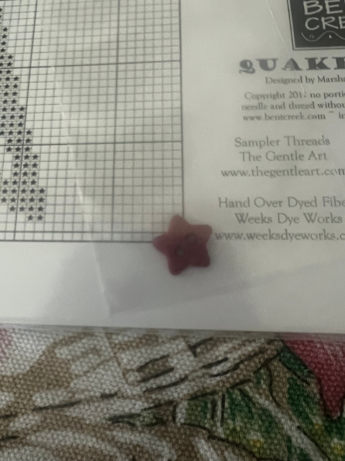 Bent Creek-Quaker Star chart & Button