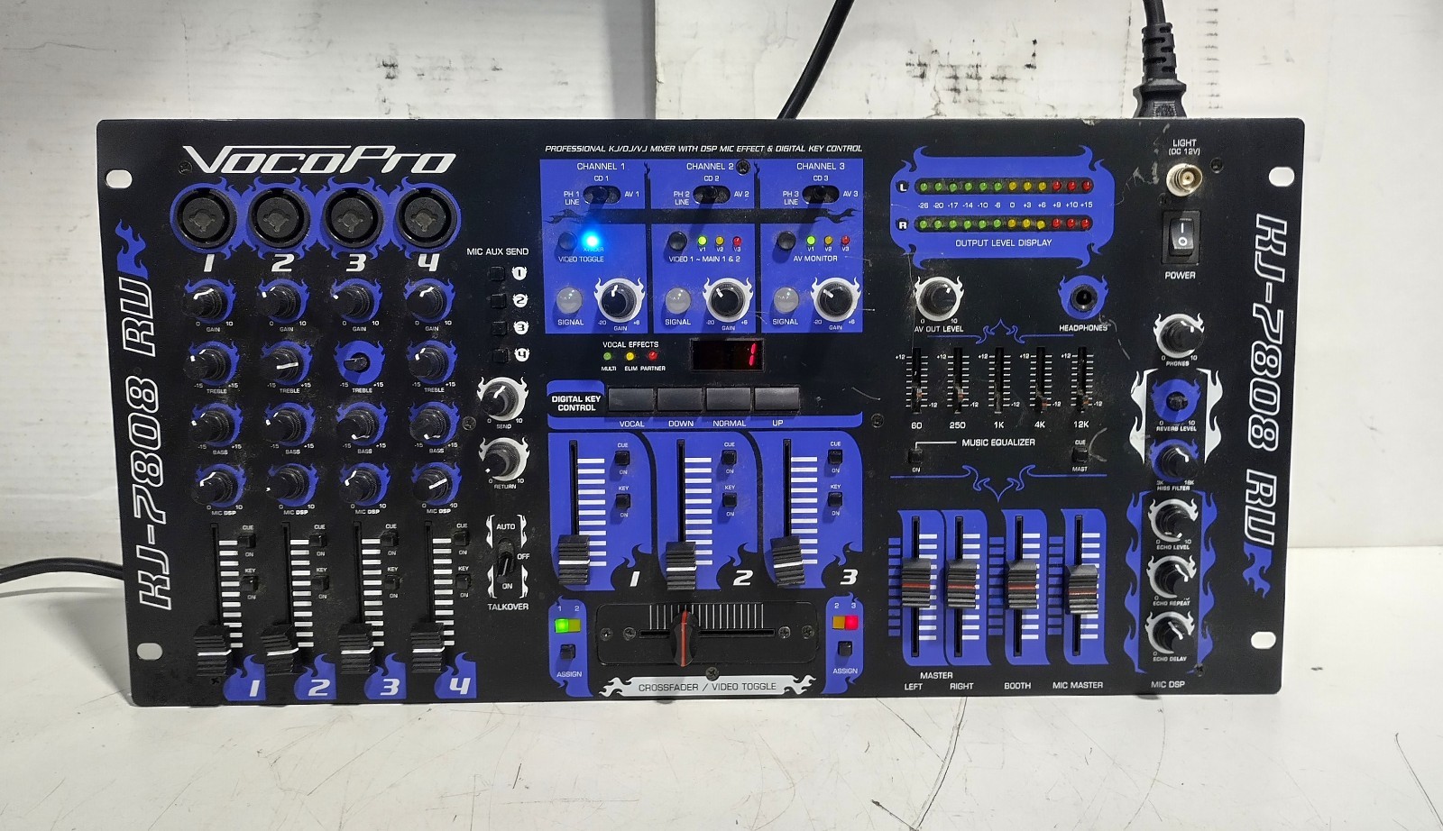 VocoPro KJ-7808RV Professional 19" Rack-Mountable 3-Channel KJ DJ VJ A/V Mixer