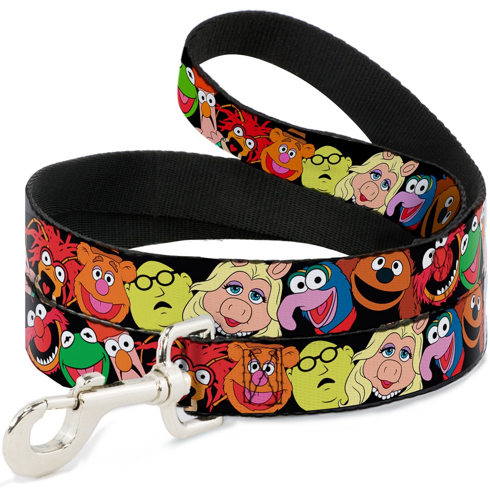 Dog Leash Muppets Faces Black/Multi Color