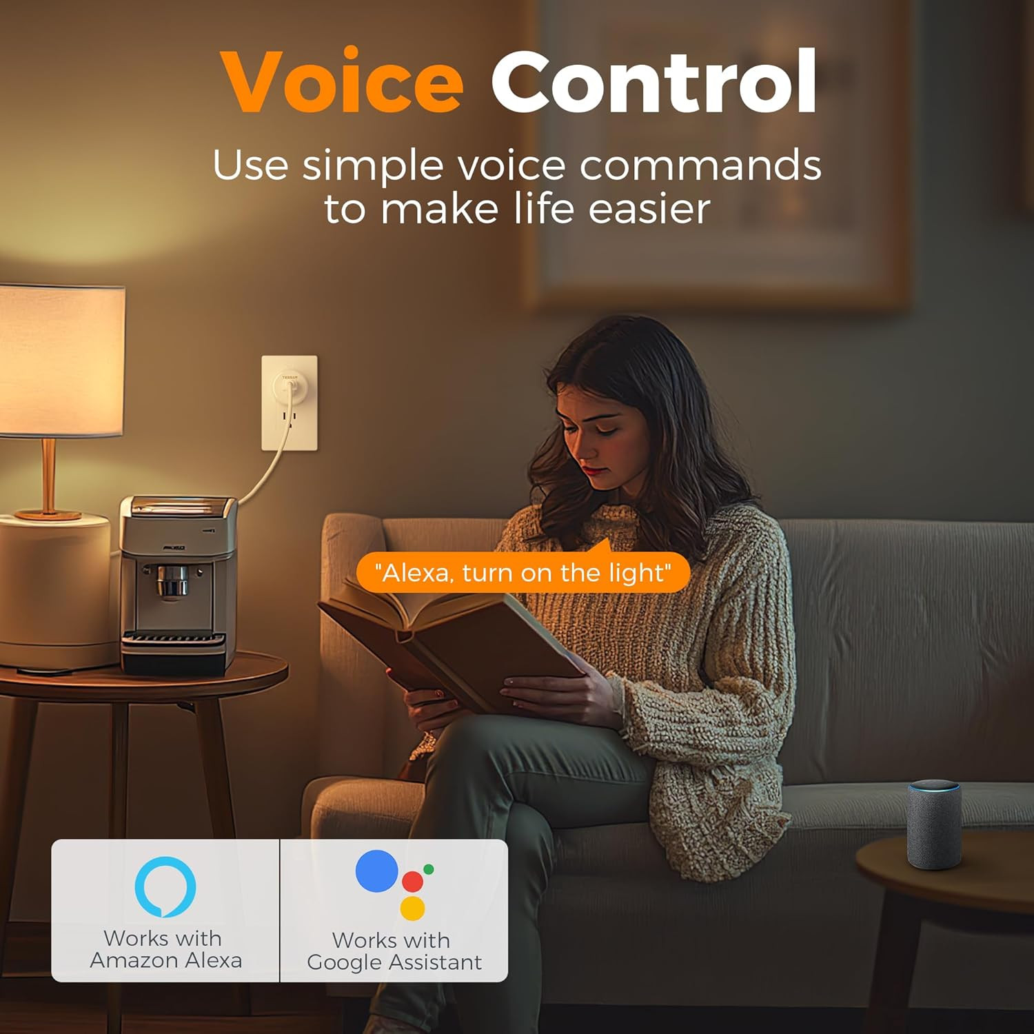 Toma de corriente WiFi compatible con Alexa y Google Assistant
