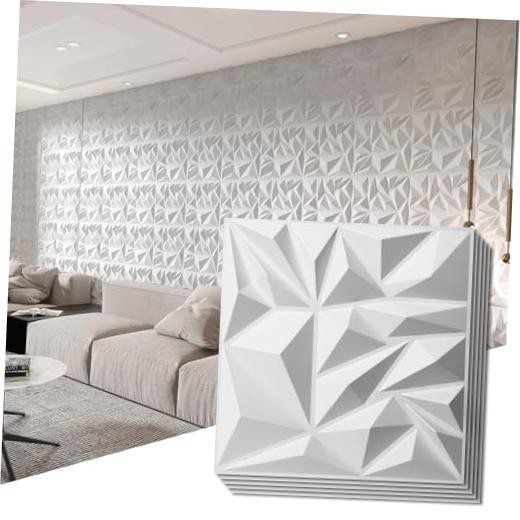 33-Pack 3D Wall Panels for Interior Wall Decor, Modern 12x12 Inch 33 pcs White