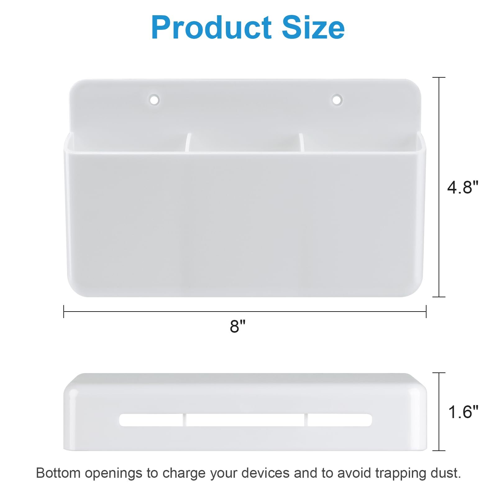 3 Slot Adjustable Remote Holder Wall Mount TV Controller Holder Hollow Bottom...