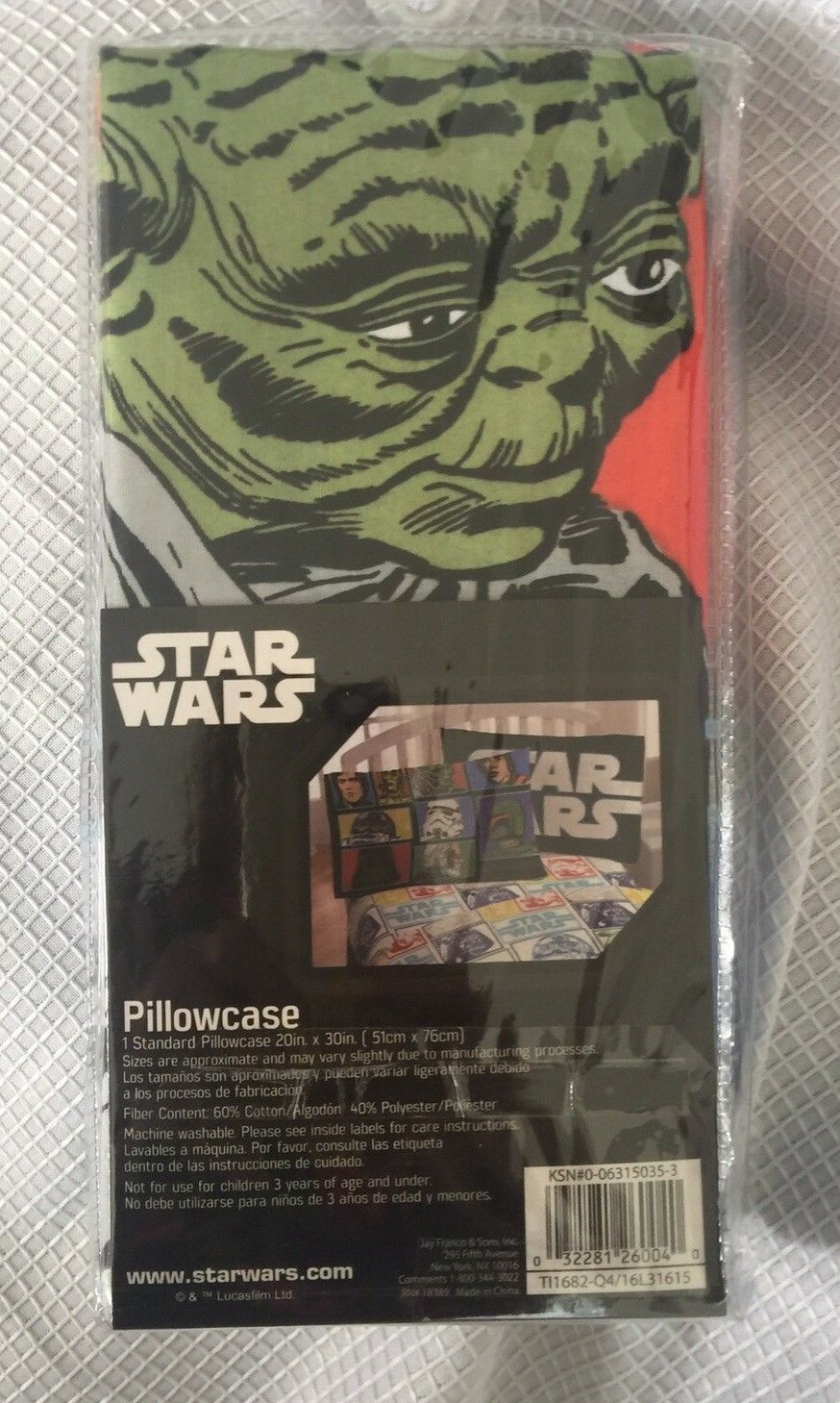 Star Wars Reversible Cotton Pillowcase Standard NWT