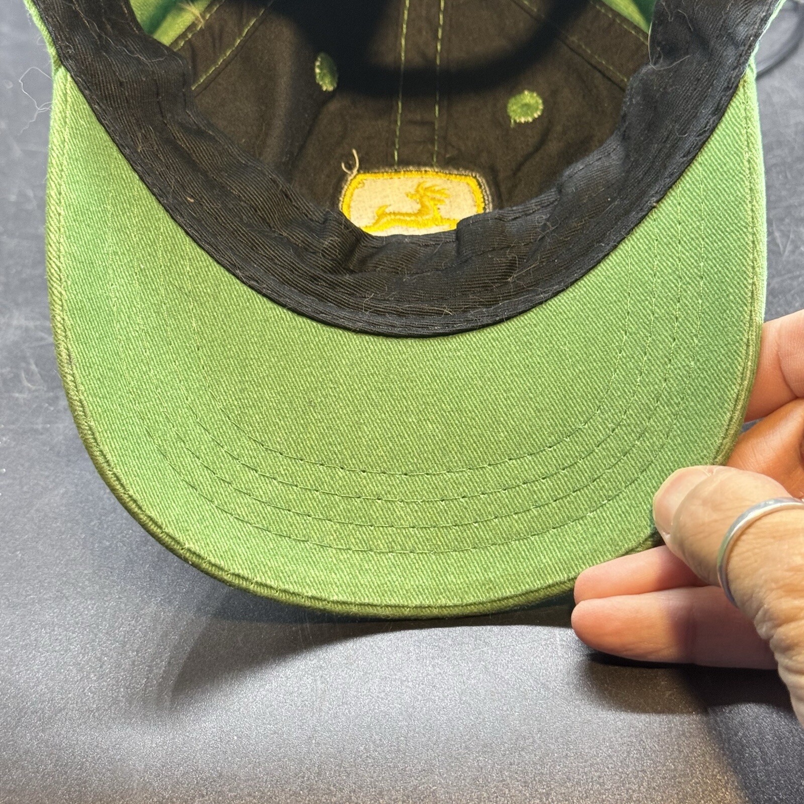 John Deere Toddler Stretch Elastic Back Hat Embroidered Logo Cute Tractor Mower