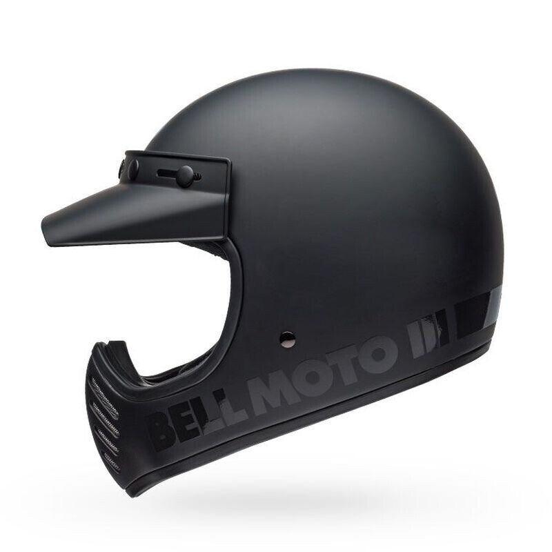 Bell Moto-3 Retro Full Face Motorcycle Helmet Classic Matte/Gloss Black XLarge