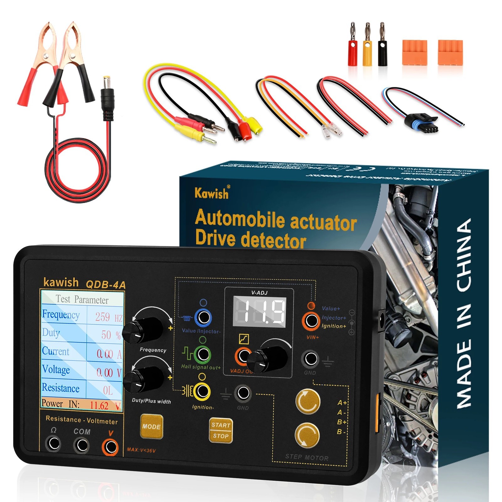 QDB-4A Automobile Ignition Coil Tester Injector for Test Solenoid Valves Idling