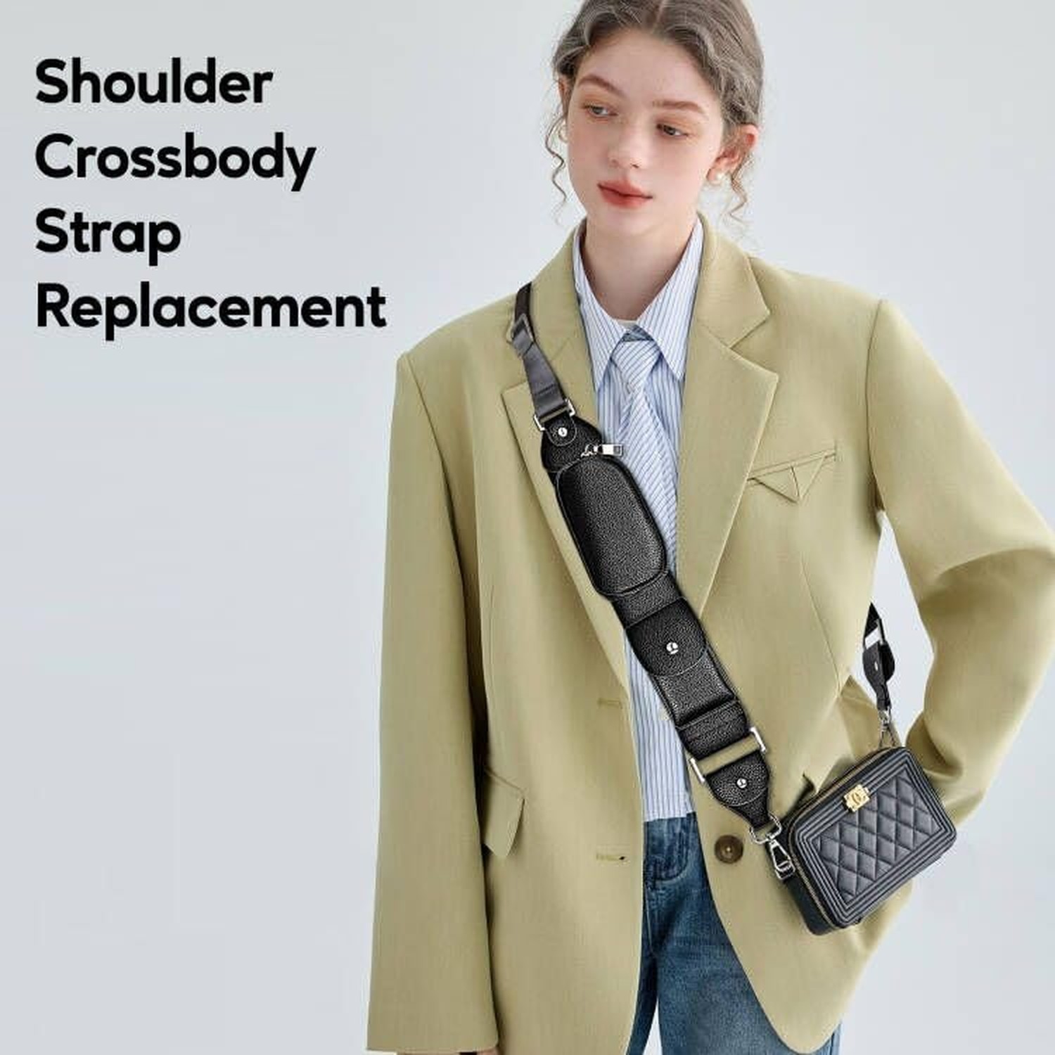 SHANSHUI Shoulder Strap Replacement, Adjustable Leather Crossbody Strap with ...