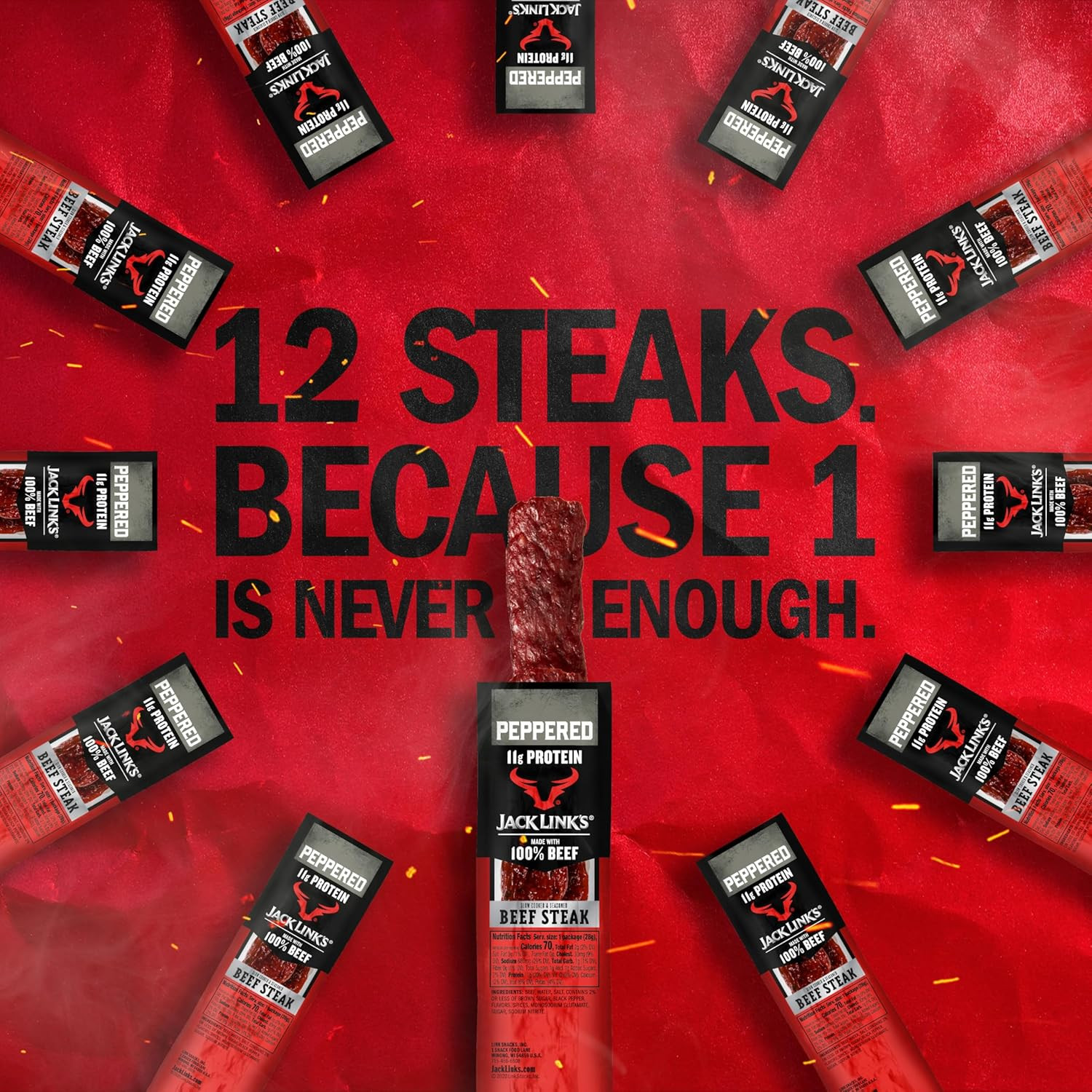 Jack Link’s Premium Cuts Beef Steak, Peppered, 12 Count, 1 Oz Strips – Great Pr