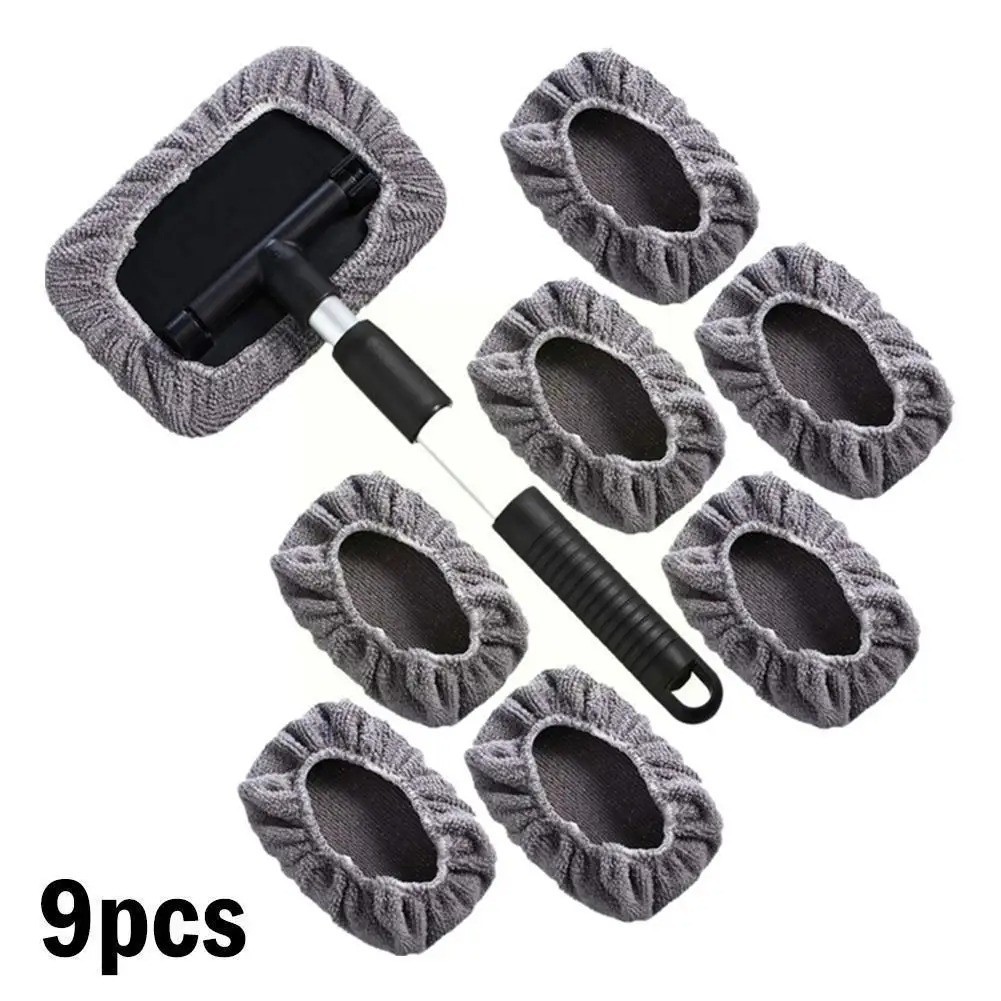 9x Windshield Cleaner Wand Microfiber Car Inside Window Cleaning Tool Anti Fog