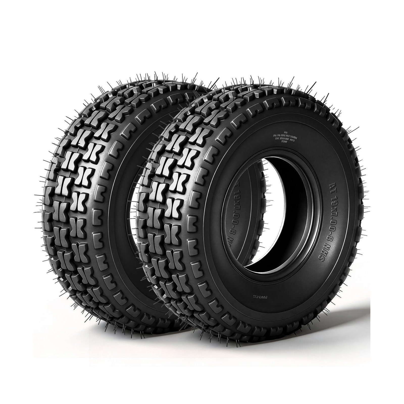 Set of 2 19x7-8 ATV UTV Tires 19x7x8 Mini Bike Tires 4PR Heavy Duty All-Terra...
