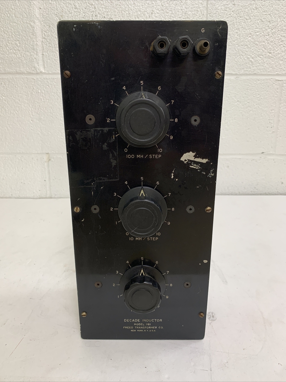 Vintage FREED TRANSFORMER CO. ModeI 1161 Decade Inductor (3 Dial) New York, USA!