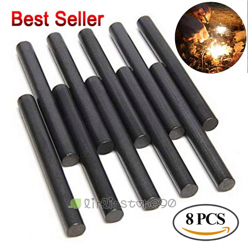 Lot 8 Ferrocerium 5/16" Flint Fire Starter Survival Magnesium Rod kits lighter