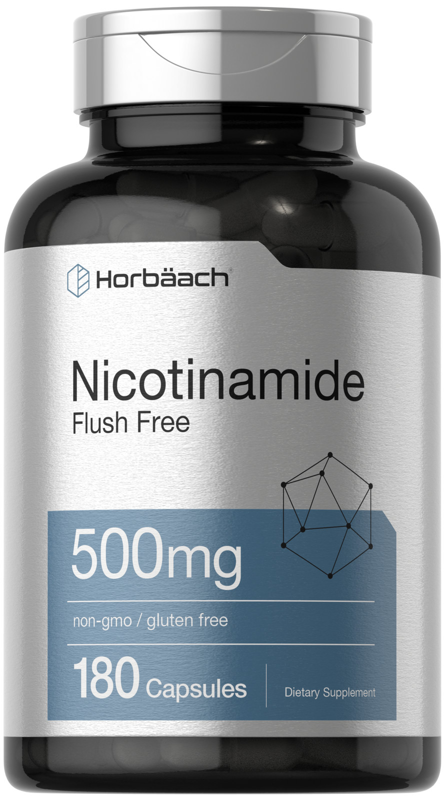 Nicotinamide 500mg | 180 Capsules | Non-GMO, Gluten Free | by Horbaach