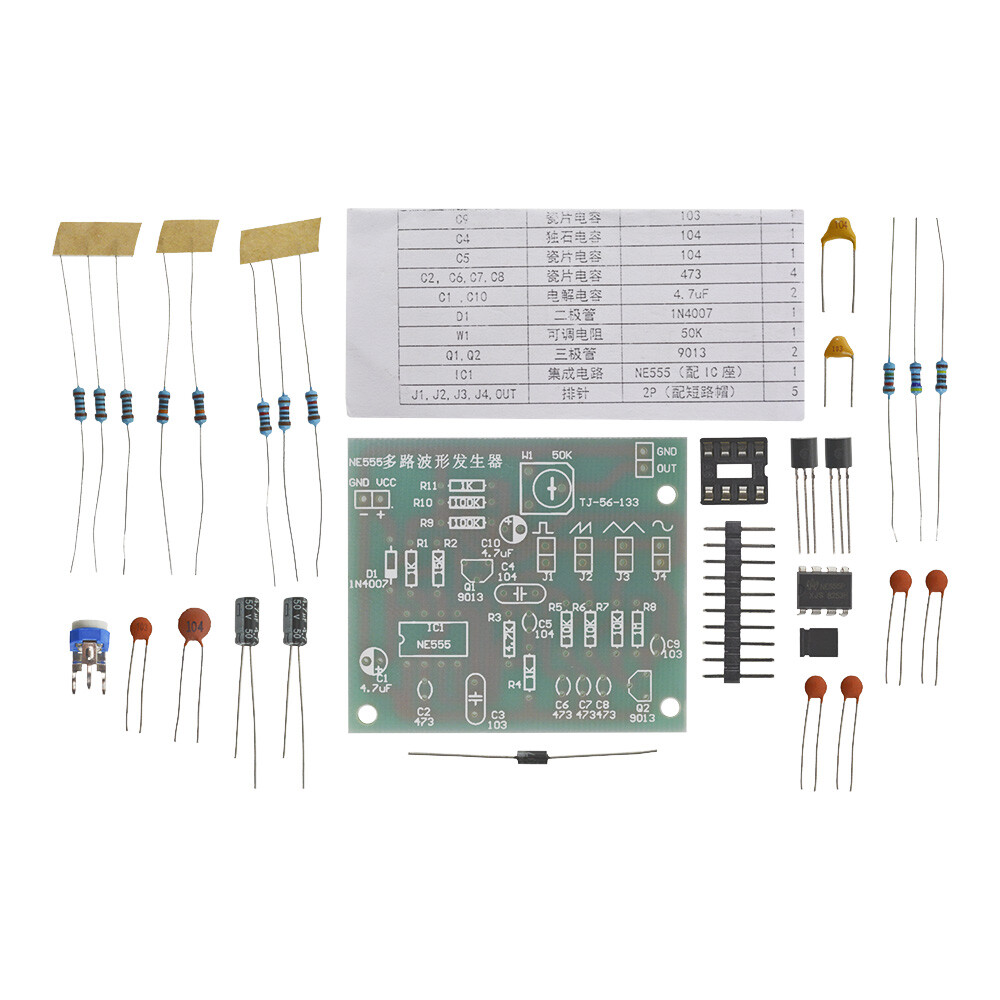 Multi-Channel NE555 Waveform Generator Module Sine Triangle Square Wave DIY Kits