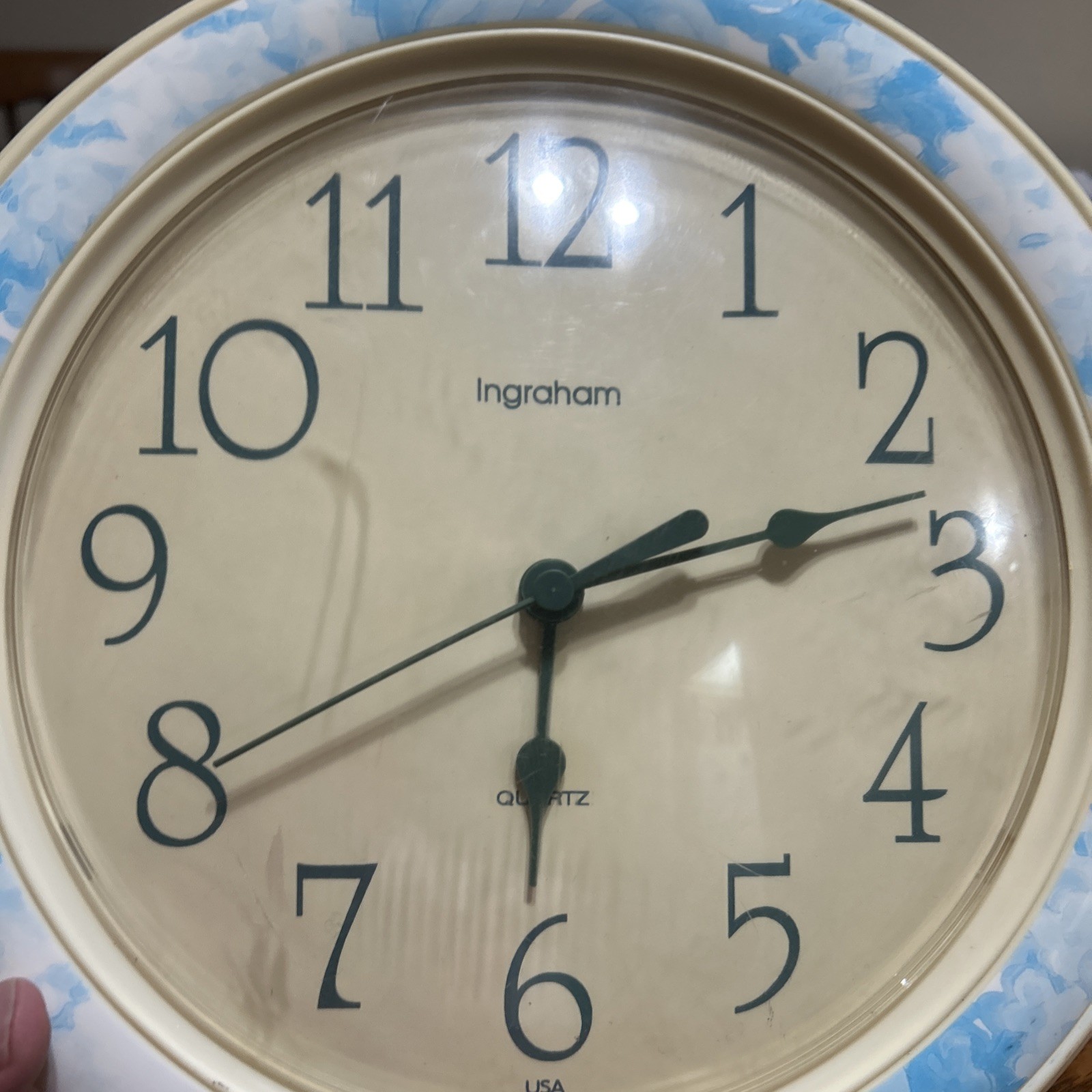 Vtg. Ingraham 11.5" Quartz Wall Clock In Excellent Condition