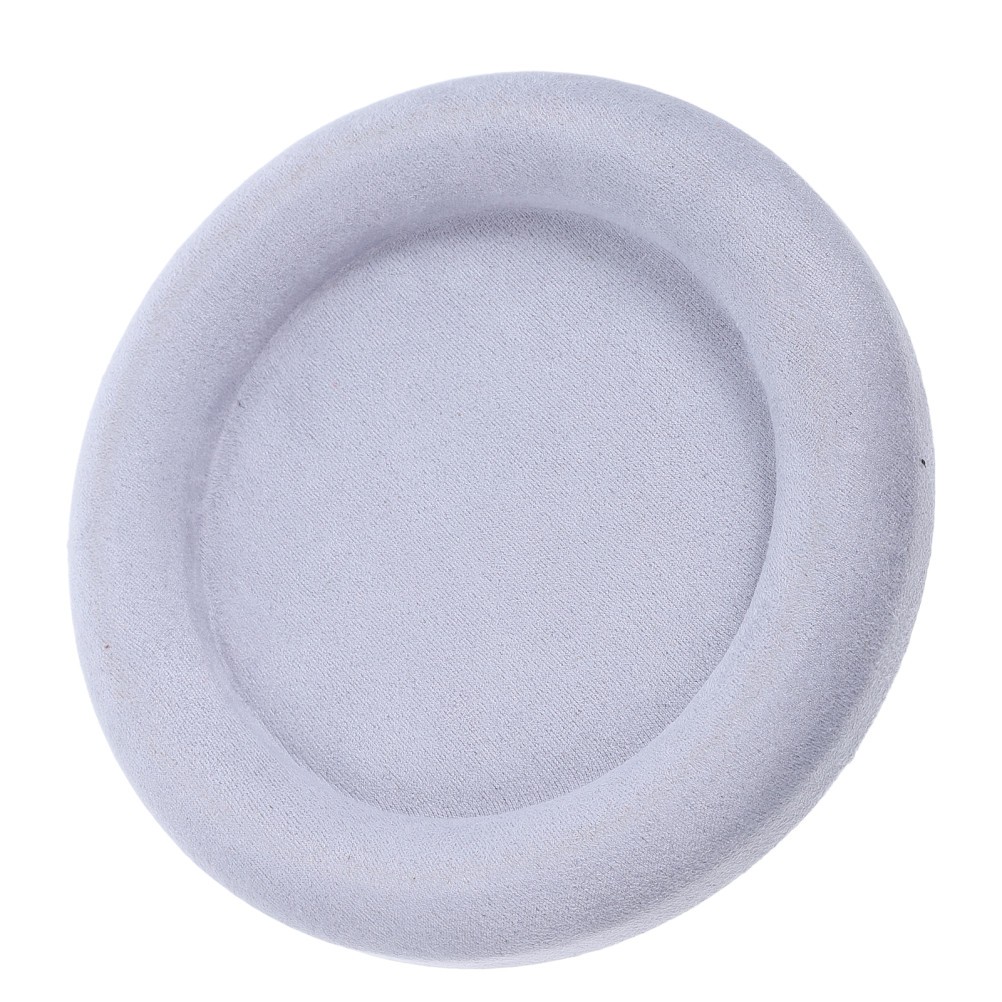 Ergonomic Round Jewelry Display Tray Velvet Microfiber Light Grey for Bracelets
