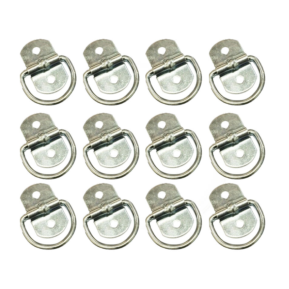 12 - Rope Rings Tie Down D Ring Enclosed Trailer Cargo Strap Chain Tarp- 1200 lb