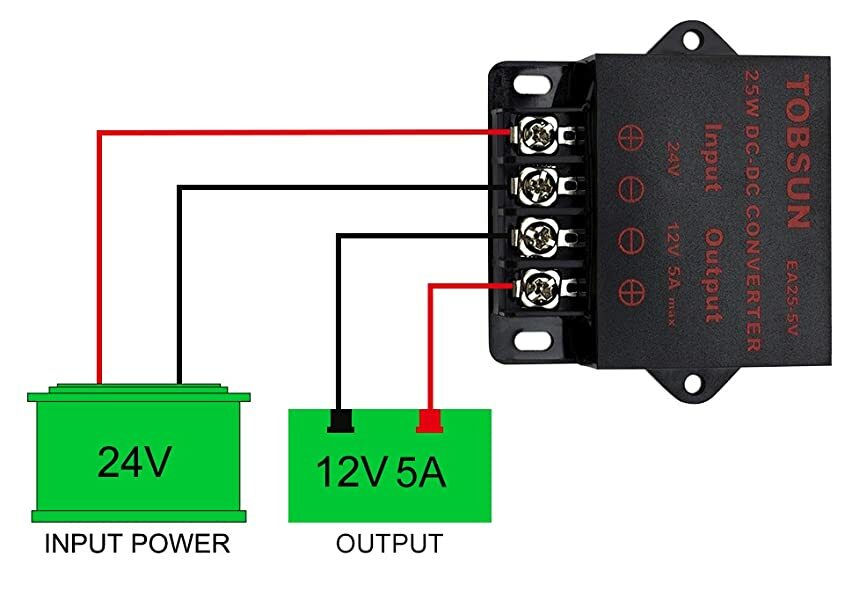 Voltage Converter DC 24V Step Down to DC 12V 10A 120W Voltage Regulator Reducer