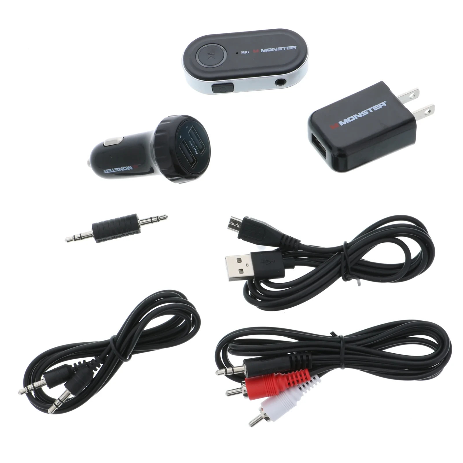Monster 7-Piece Bluetooth Audio Receiver Kit Car Home Use