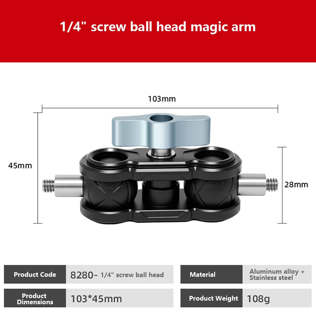 25mm Metal Articulating Magic Arm Universal Ball Head Mount For Camera Bracket