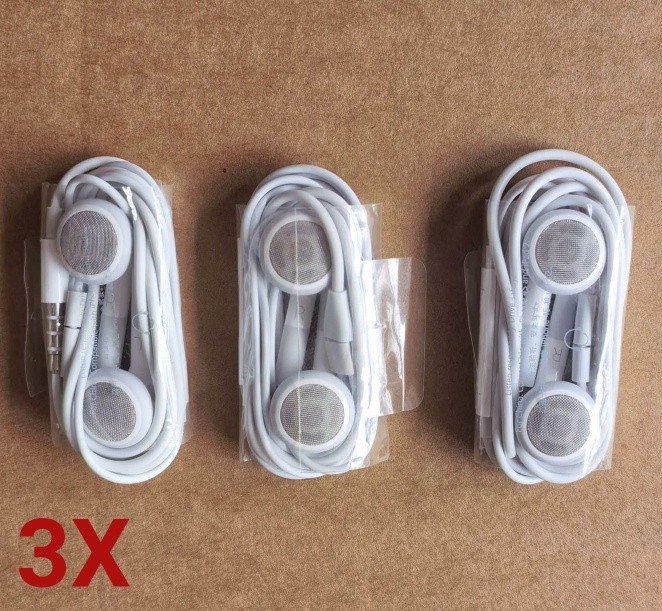 3X Authentic  Apple  iPod iPhone Earphones Headphones Earbuds+Remote Control+Mic