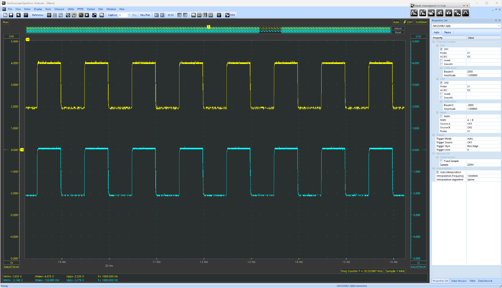 ISDS220B 4IN1 Digital Oscilloscope & Spectrum Analyzers & DDS & Sweeper