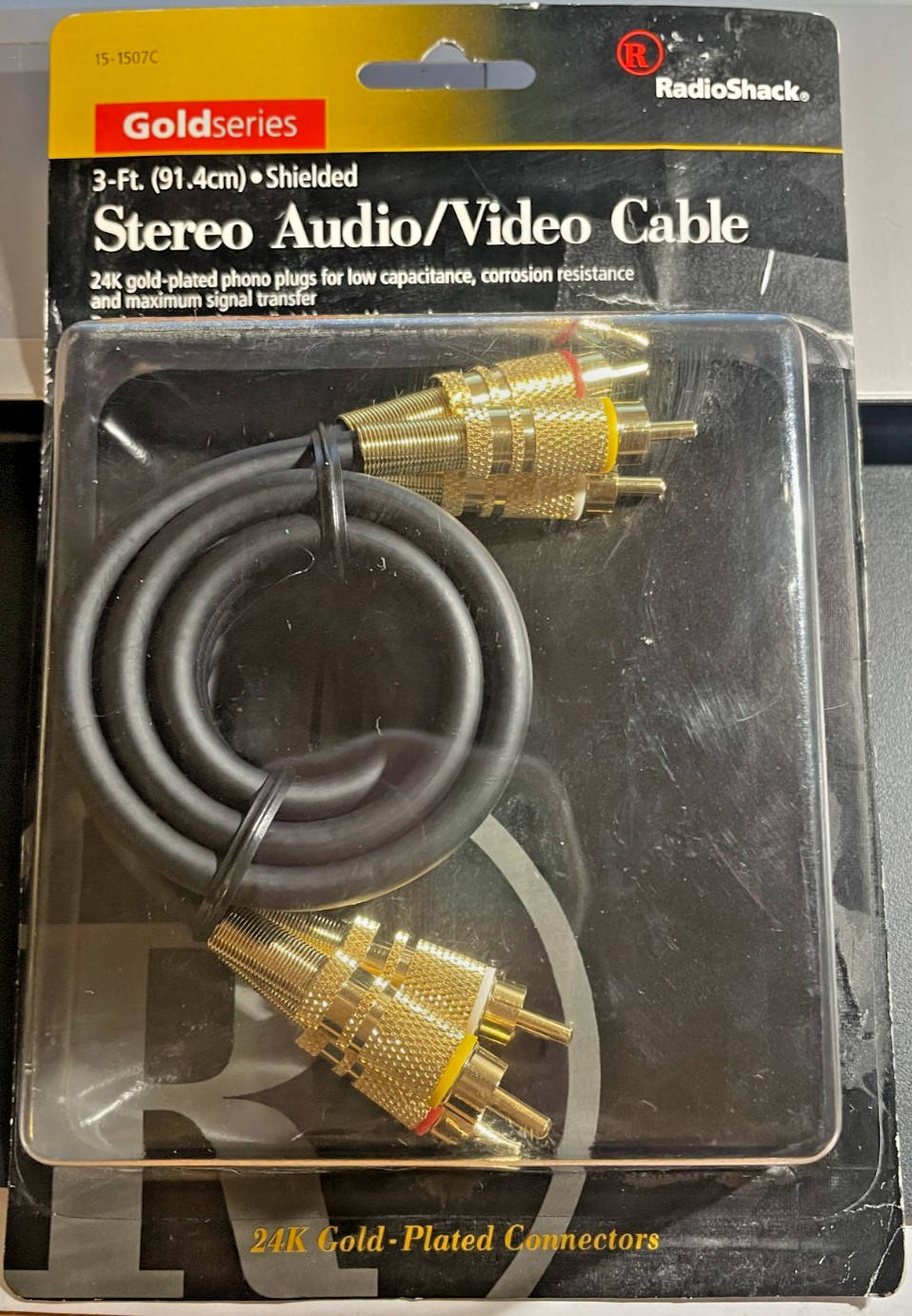 Radio Shack Gold Series Stereo Audio/Video Cable # 15-1507C - New in Sealed Pack
