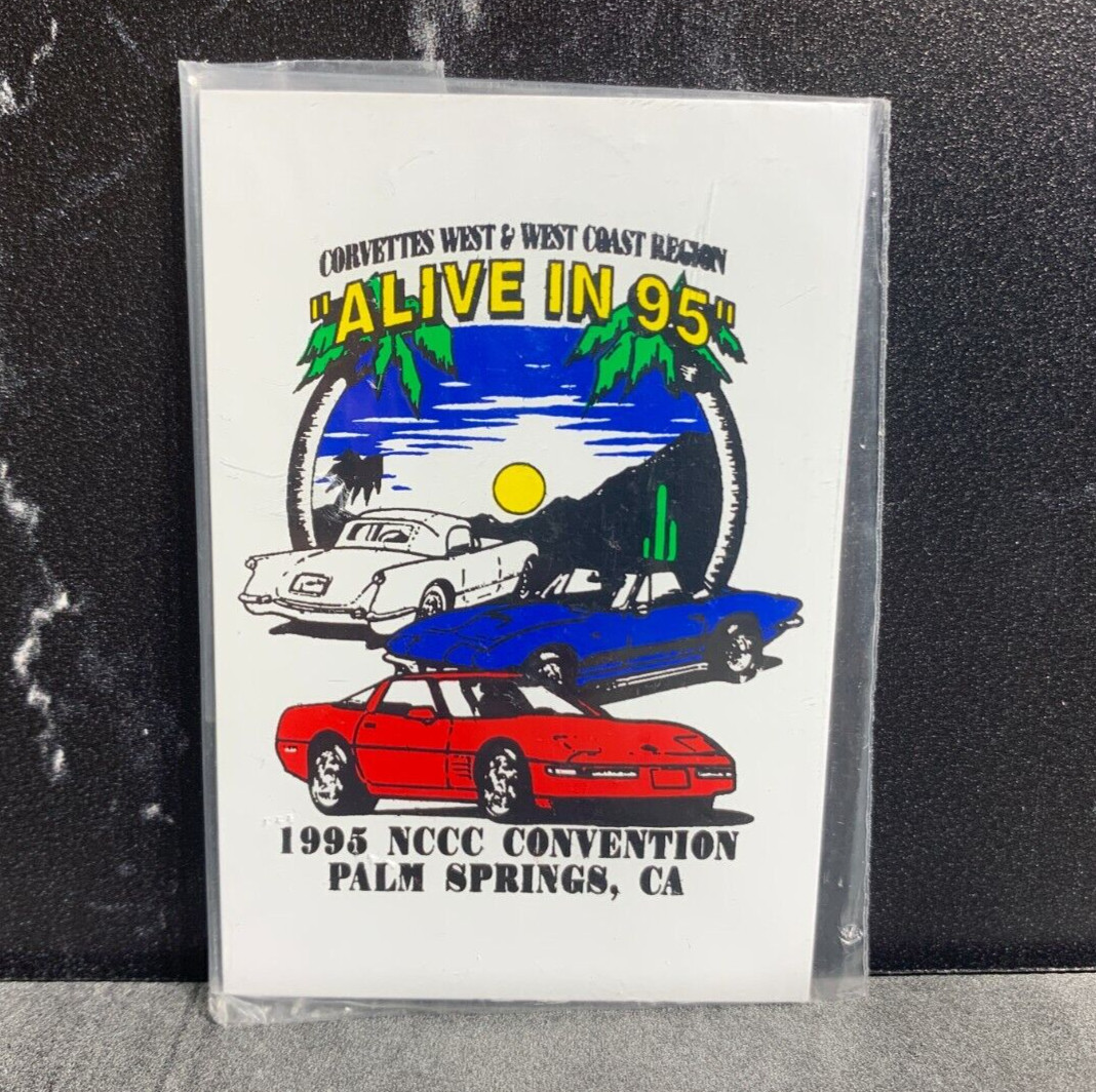 1995 National Corvette Club Metal Sticker West Coast Palm Springs California