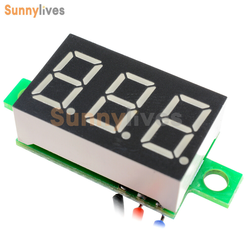 DC 0-30V LED Panel Voltage Meter 3-Digital Display Voltmeter 0.36 inch 3 Wires