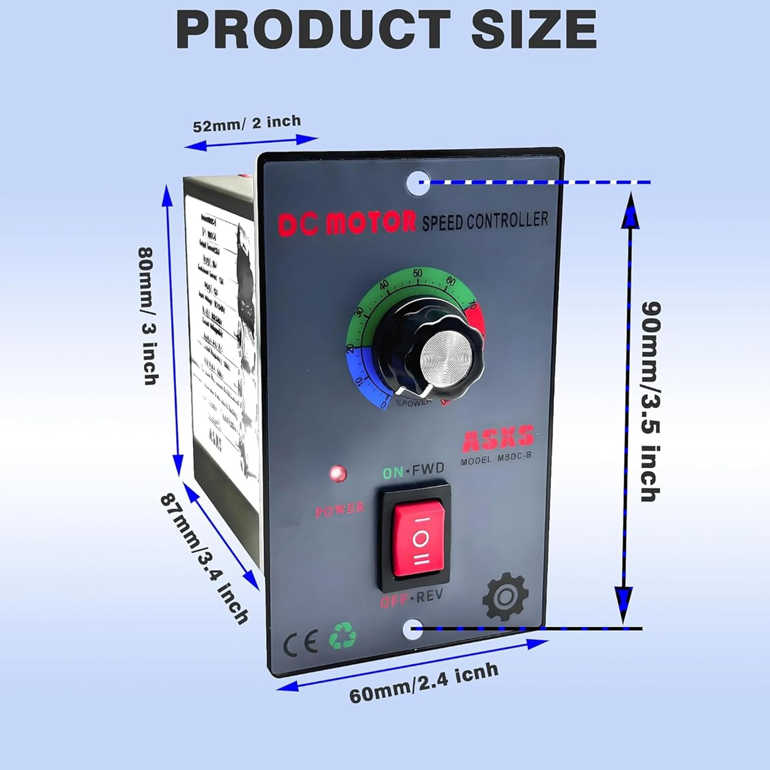 DC12V - 60V/20A Motor Speed Controller, with Forward and Reverse Switch,Suitable
