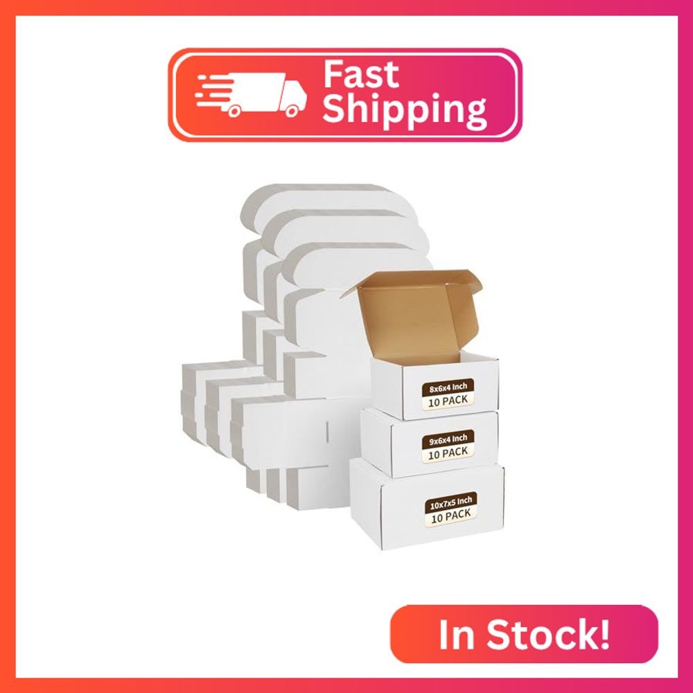 WIFTREY 30 Pack Assorted Sizes Shipping Boxes, 10X7X5 & 9X6X4 & 8X6X4 Small ship