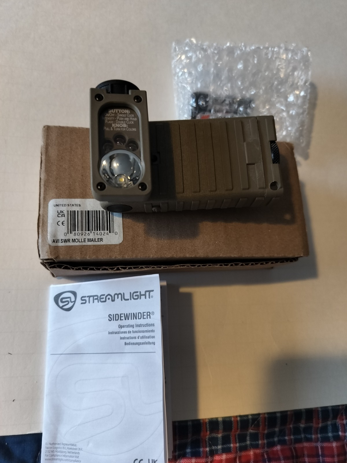 Streamlight Sidewinder Aviation Model Light (White, Green, Blue, IR LEDs)
