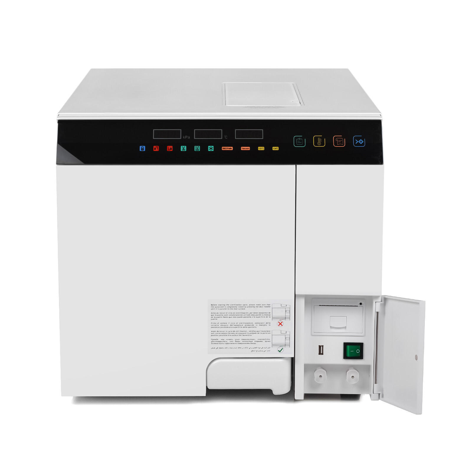 18L Class B Fully Automatic Autoclave 3 Times Vacuum Steam Sterilizer Printer US