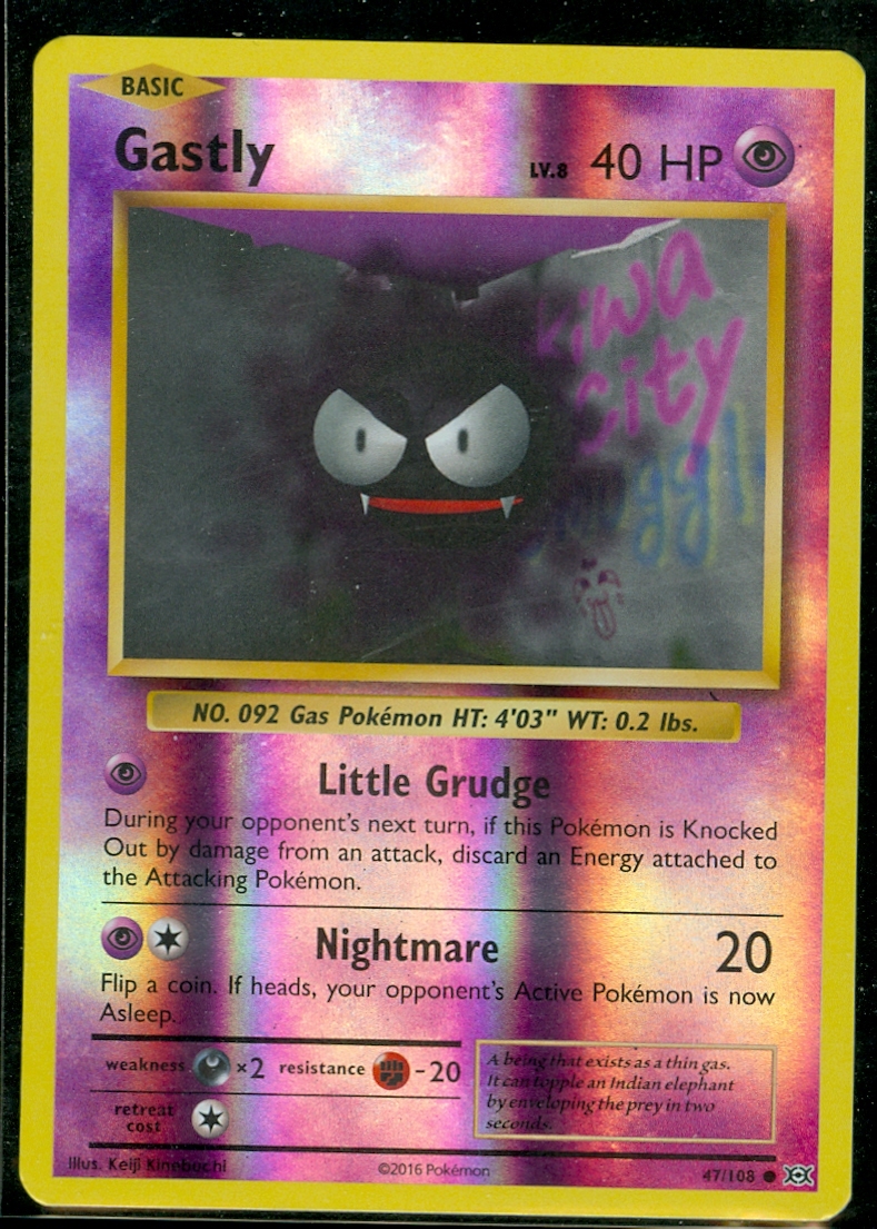 Pokemon GASTLY 47/108 - XY Evolutions - Rev Holo - MINT