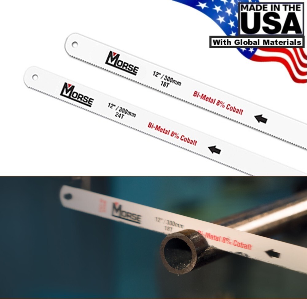 Morse Bi-Metal Hack Saw Blade 12" X 1/2" 18T, 24T Made in USA