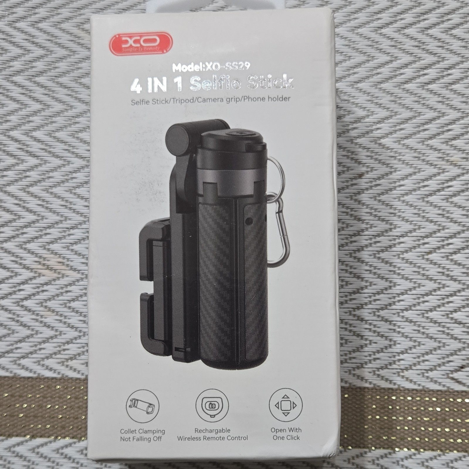 XO XO-SS29 4-in-1 Foldable Mini Tripod Selfie Stick w/ Wireless Remote