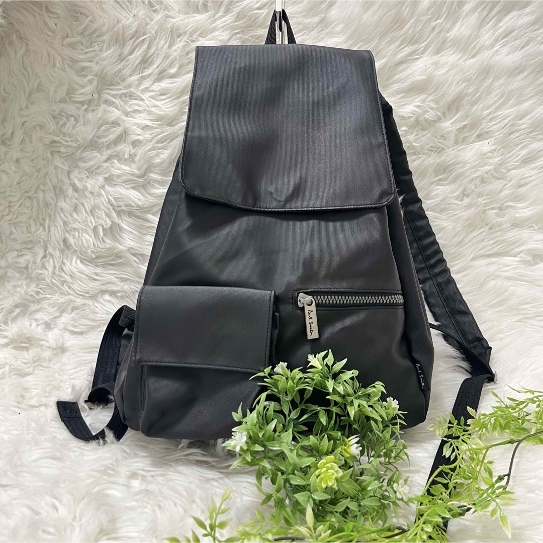 Paul Smith Rucksack Bag Drawstring Flap Black From Japan