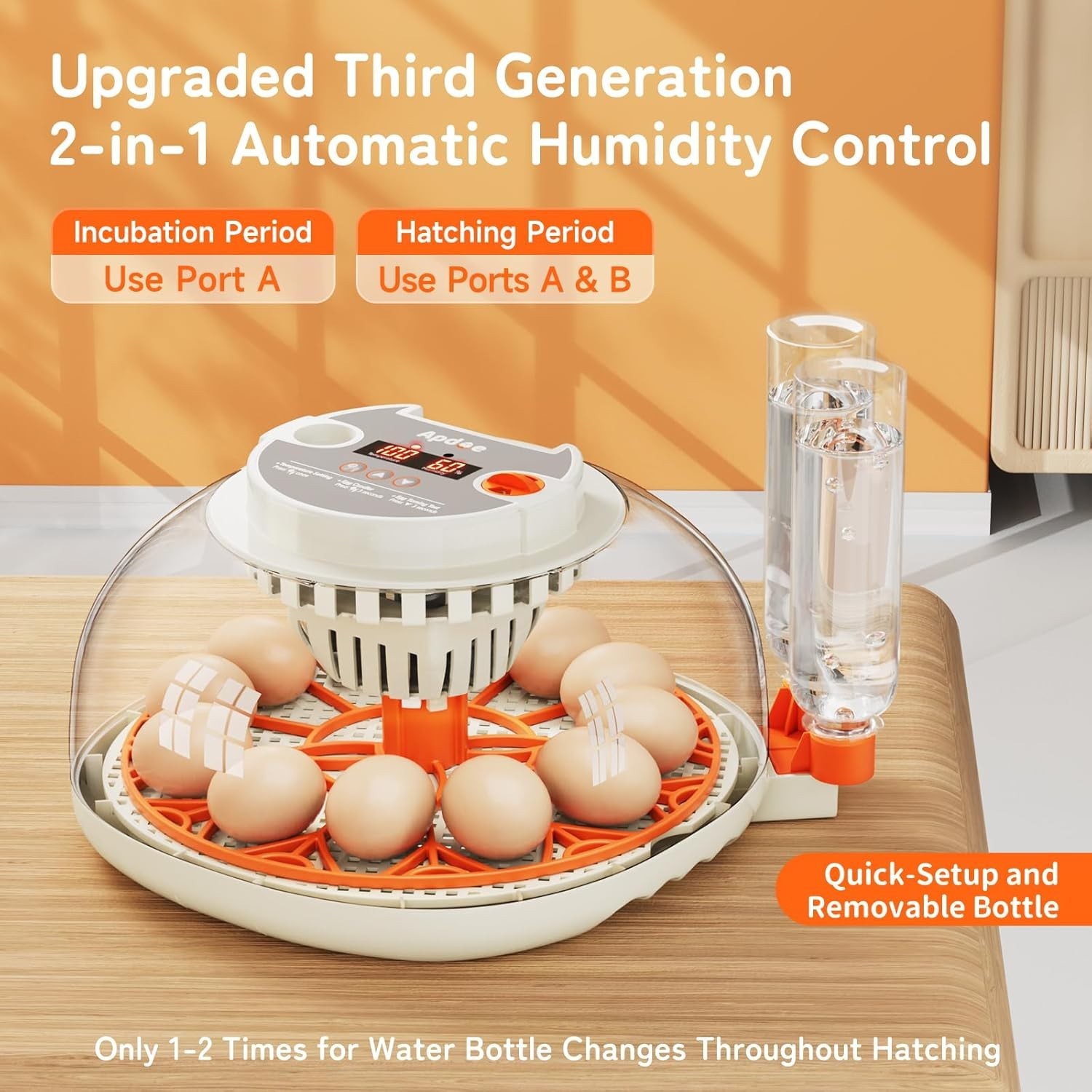 HatchPro 12 Egg Incubator: Automatic Turner & Clear View for Perfect Hatching