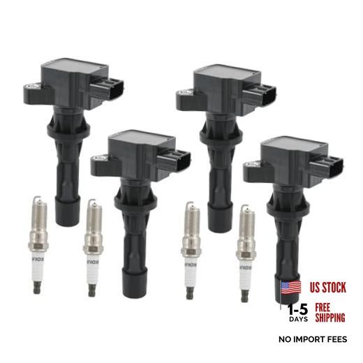 DICMIC Set of 4 Ignition Coil Pack & Spark Plugs for Mazda 3 6 CX-7