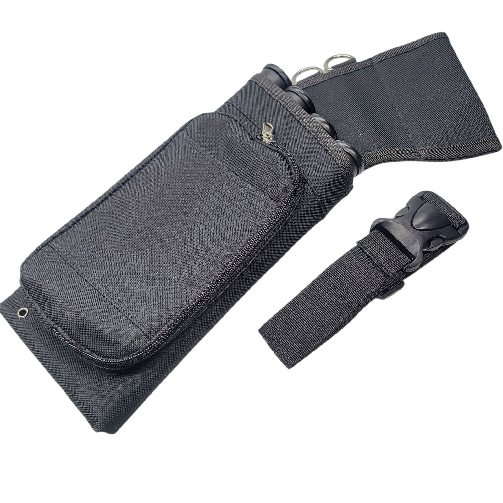 KRATARC 4-Tube Hip Quiver Archery Arrow Holder Waist Bag w/ Belt & Pocket Black